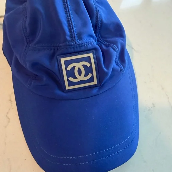 Chanel CC Blue Nylon Cap 100% Authentic display picture 3